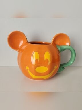 Disney Parks Halloween Mickey Pumpkin Mug - Displayed Only